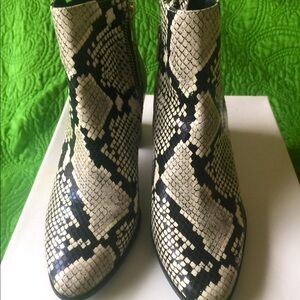 Calvin Klein Black n White Phyton Boots